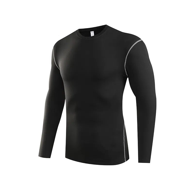 夏季运动时尚紧身透气长袖多功能打底衫健身衣 男款