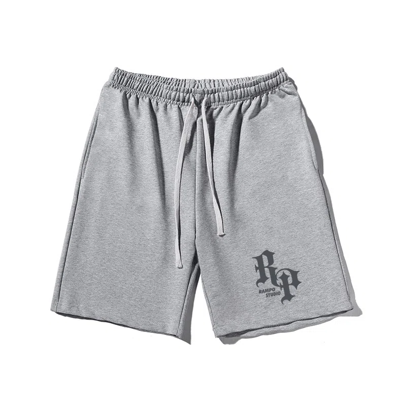 乱步 复古原创宽松字母印花潮牌百搭运动透气青少年学生五分裤休闲短裤 男女同款