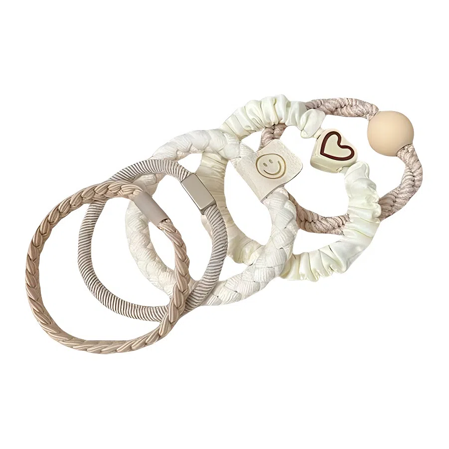 希铃 黑白棕高弹力耐用高端 皮筋 发圈 女款