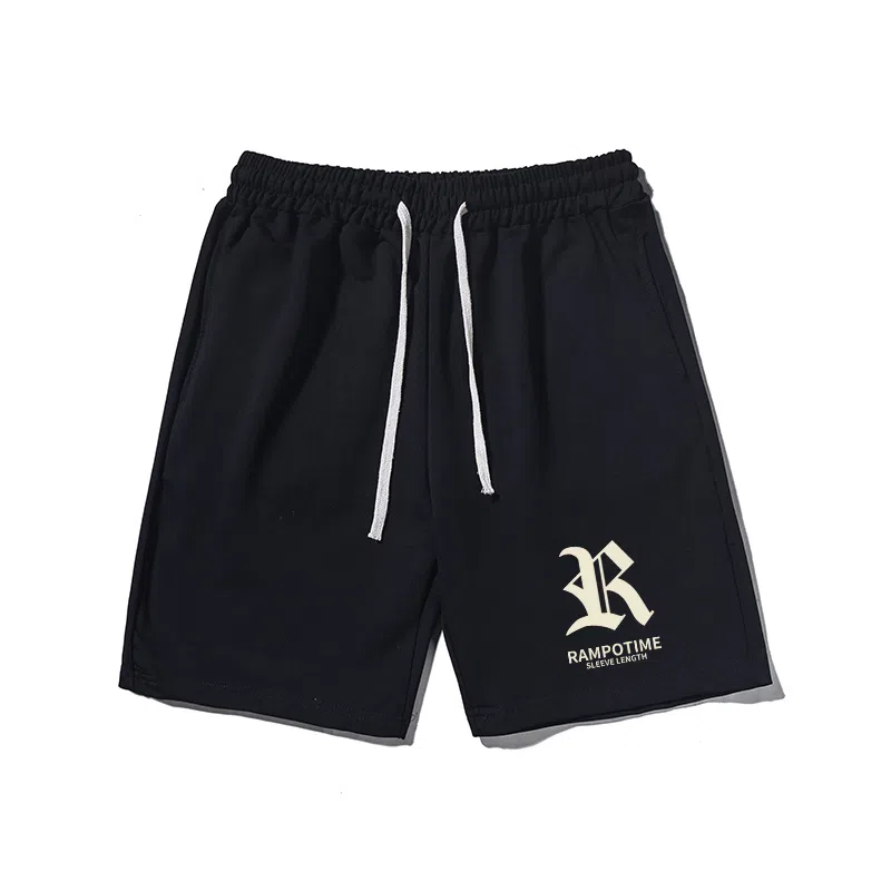 乱步 复古宽松字母印花潮牌百搭运动透气休闲短裤 男女同款