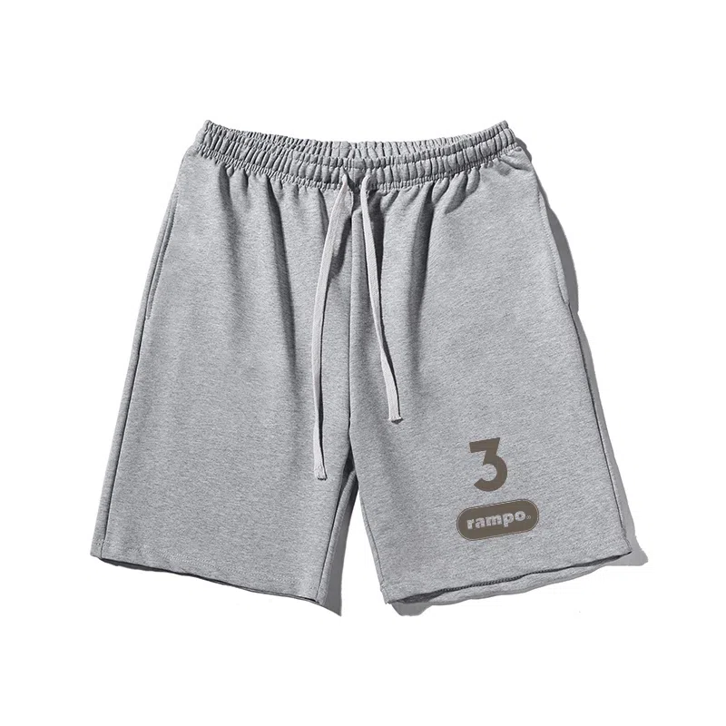 乱步 潮流宽松数字印花潮牌百搭运动透气青少年学生五分裤休闲短裤 男女同款