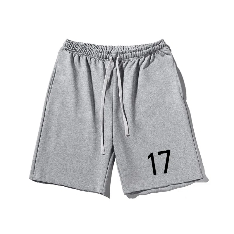 乱步 运动港风宽松五分裤潮流数字印花休闲短裤 男女同款