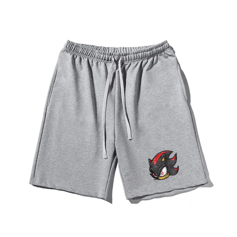 乱步 简约设计卡通印花透气凉感夏日宽松运动风青少年学生五分裤休闲短裤 男女同款