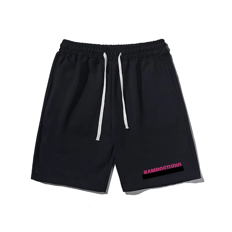 乱步 小众宽松复古字母胶布印花潮牌百搭运动透气休闲短裤 男女同款