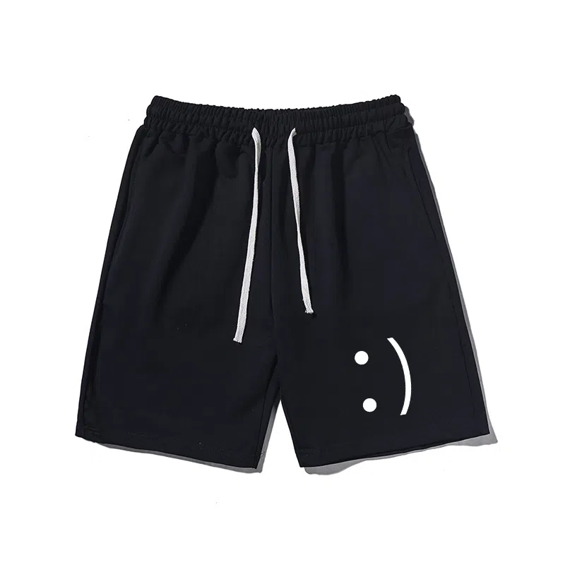乱步 美式宽松表情印花潮牌百搭运动透气休闲短裤 男女同款