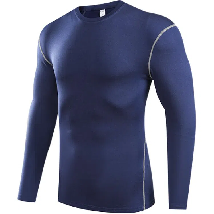 夏季运动时尚紧身透气长袖多功能打底衫健身衣 男款