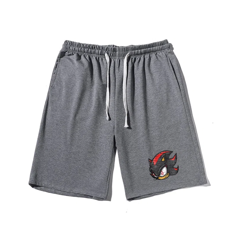 乱步 简约设计卡通印花透气凉感夏日宽松运动风青少年学生五分裤休闲短裤 男女同款