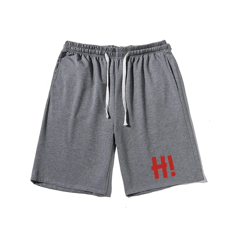 乱步 美式宽松字母印花潮牌百搭运动透气五分休闲短裤 男女同款