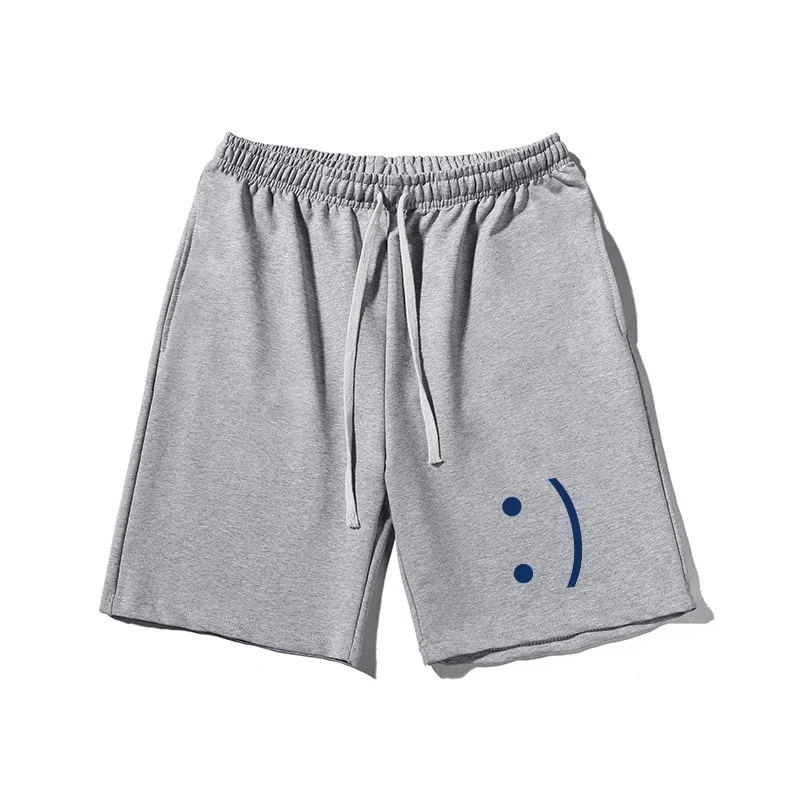 乱步 美式宽松表情印花潮牌百搭运动透气休闲短裤 男女同款