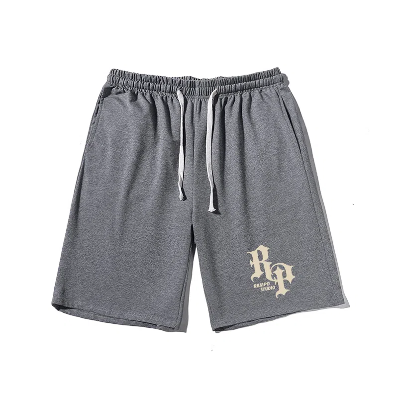 乱步 复古原创宽松字母印花潮牌百搭运动透气青少年学生五分裤休闲短裤 男女同款
