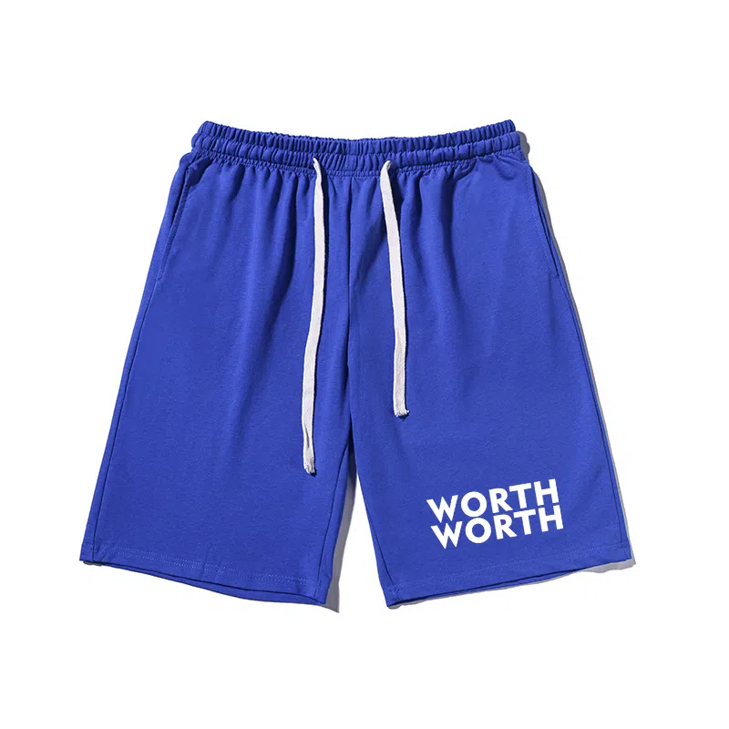 乱步 艺术街头宽松英文印花潮牌百搭运动透气五分裤休闲短裤 男女同款