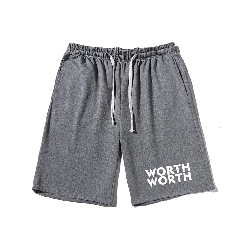 乱步 艺术街头宽松英文印花潮牌百搭运动透气五分裤休闲短裤 男女同款
