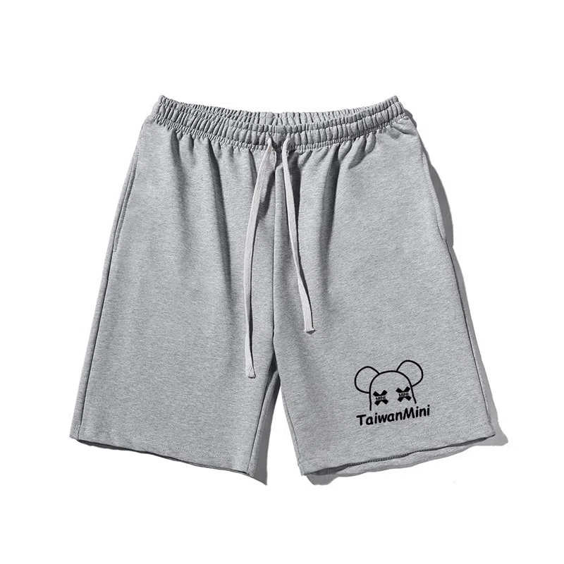 乱步 简约设计美式印花宽松运动风休闲短裤 男女同款