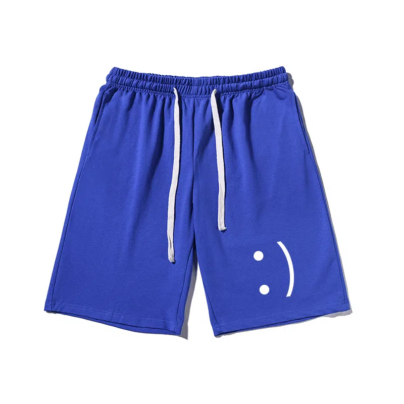 乱步 美式宽松表情印花潮牌百搭运动透气休闲短裤 男女同款