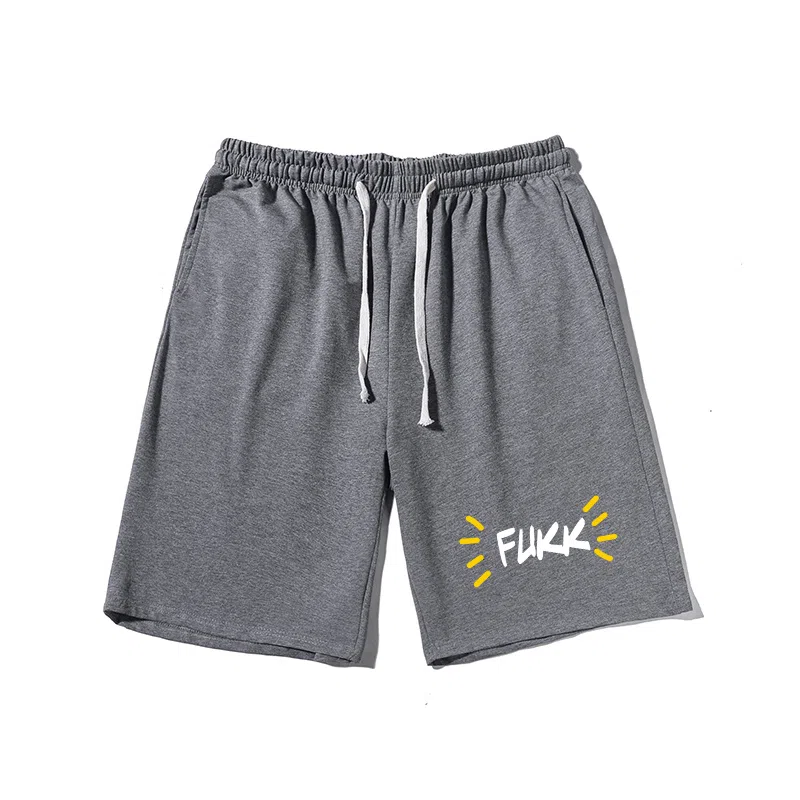 乱步 宽松字母印花潮牌百搭运动透气青少年学生五分裤休闲短裤 男女同款