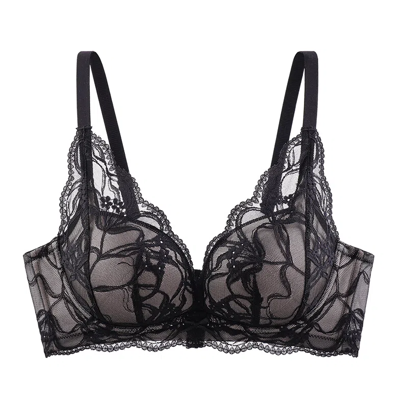 欧迪芬 性感蕾丝聚拢上托防下垂收副乳轻薄透气亲肤柔软小胸显大清凉感文胸 女款
