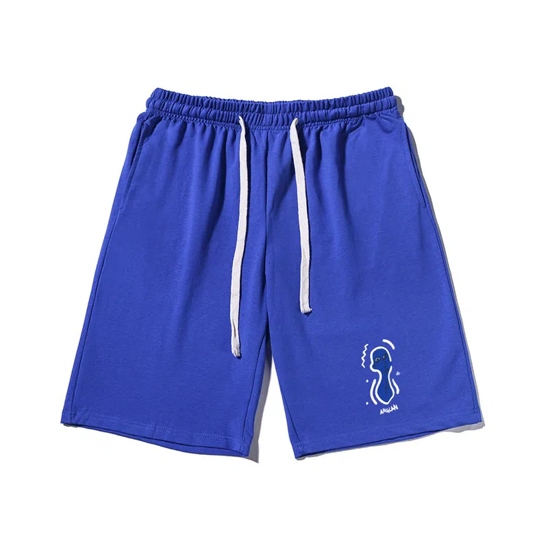 乱步 美式极简印花宽松运动风五分裤休闲短裤 男女同款