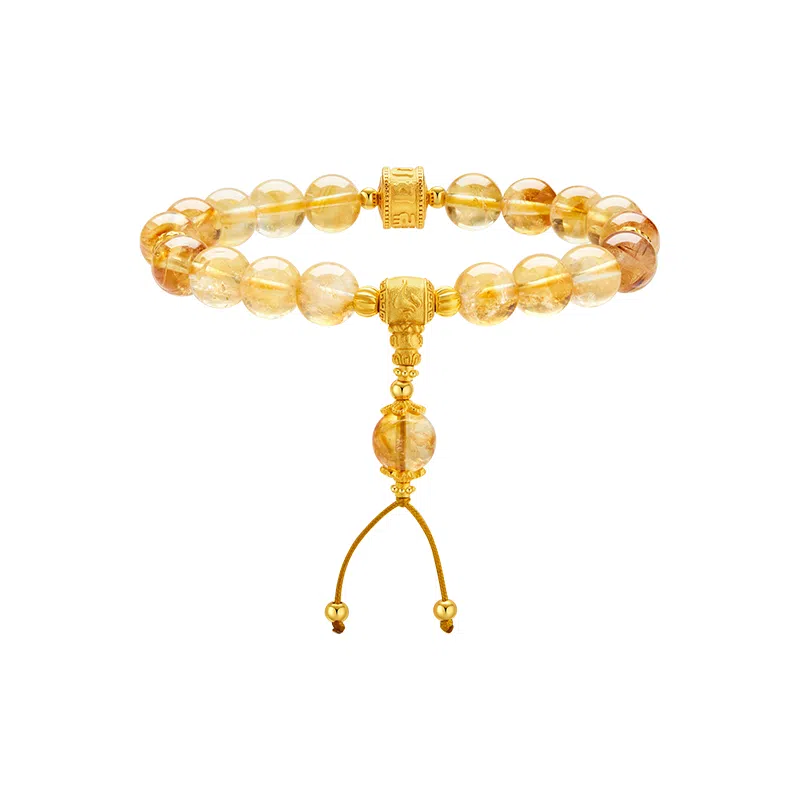 周大生 六字真言#好运天然 黄水晶 手串 女款