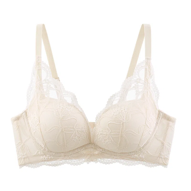 欧迪芬 性感蕾丝聚拢上托防下垂收副乳轻薄透气亲肤柔软小胸显大清凉感文胸 女款