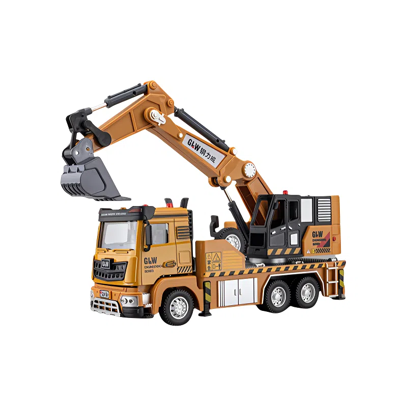 咕轹 钢力威合金铲车工程车压路车滑行叉车铲雪推土机 成品模型