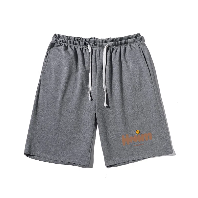 乱步 简约趣味英文设计美式印花透气凉感宽松运动风五分休闲短裤 男女同款