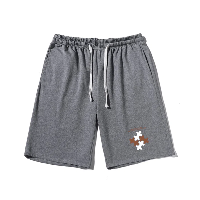 乱步 简约设计美式印花透气凉感夏日宽松运动风休闲短裤 男女同款