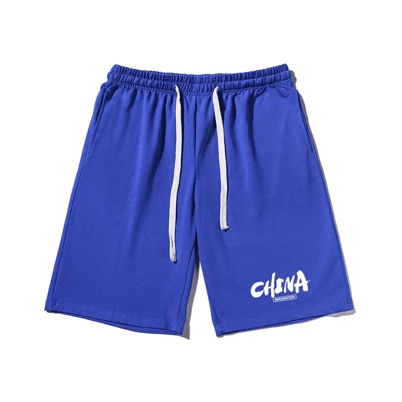 乱步 简约设计美式字母透气凉感宽松运动风休闲短裤 男女同款