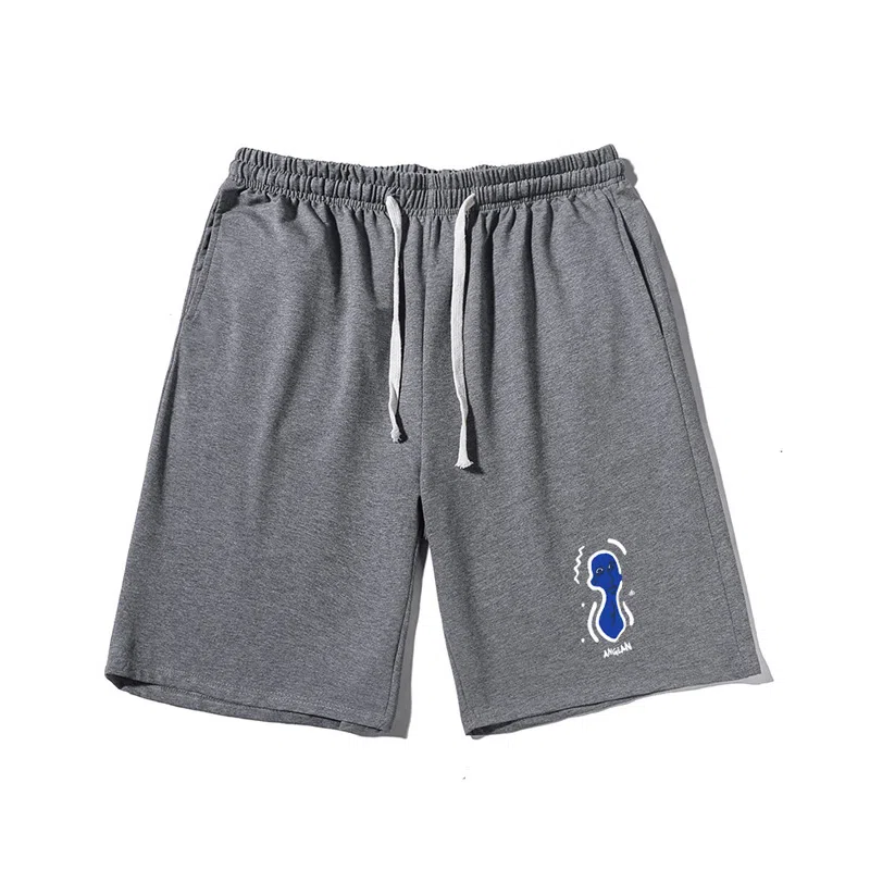 乱步 美式极简印花宽松运动风五分裤休闲短裤 男女同款