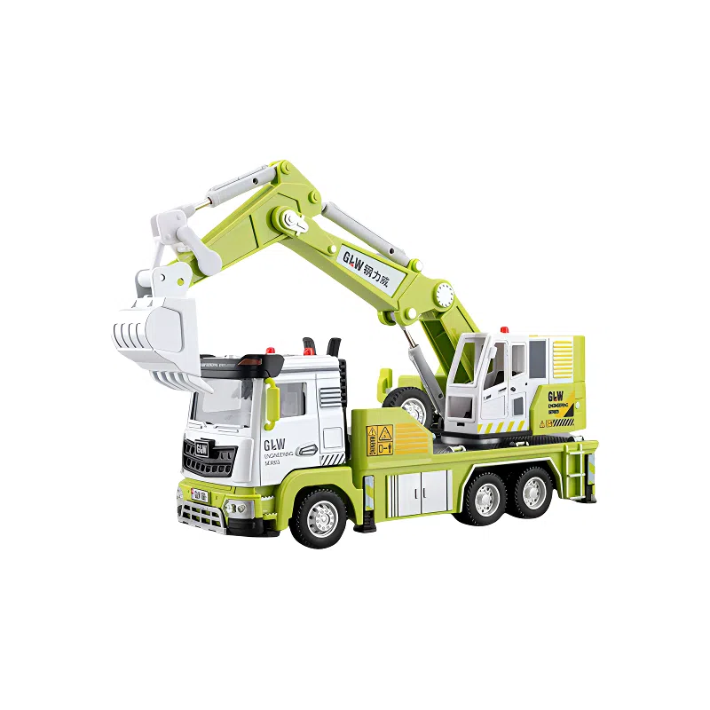 咕轹 钢力威合金铲车工程车压路车滑行叉车铲雪推土机 成品模型