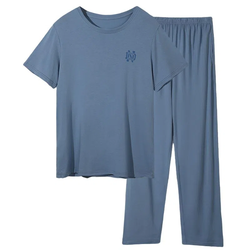 欧迪芬 柔软亲肤透气贴身短袖长裤夏季睡衣套装 男款