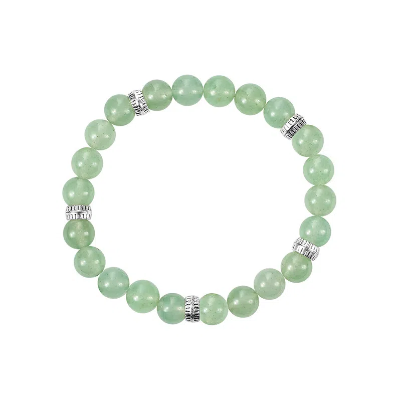 心草 绿精灵 国潮复古新中式小众设计简约温柔气质典雅大方民族风日常百搭手饰合成/人造 绿发晶 手串 女款