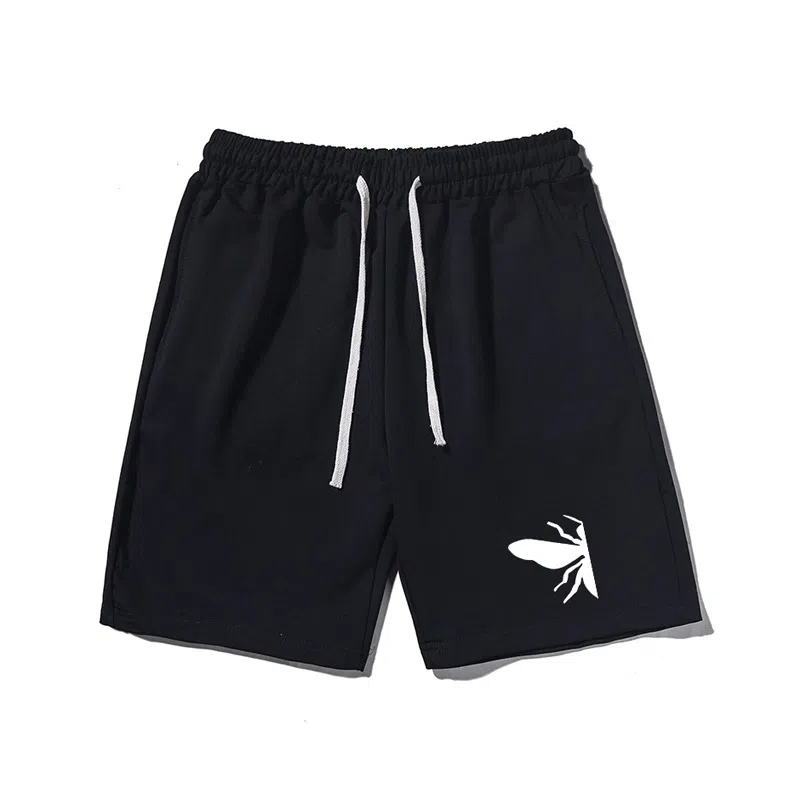 乱步 简约印花日宽松运动风五分裤休闲短裤 男女同款