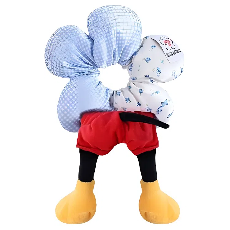 希铃 屁屁可爱格子款丸子头大肠 棉麻 发圈 女款