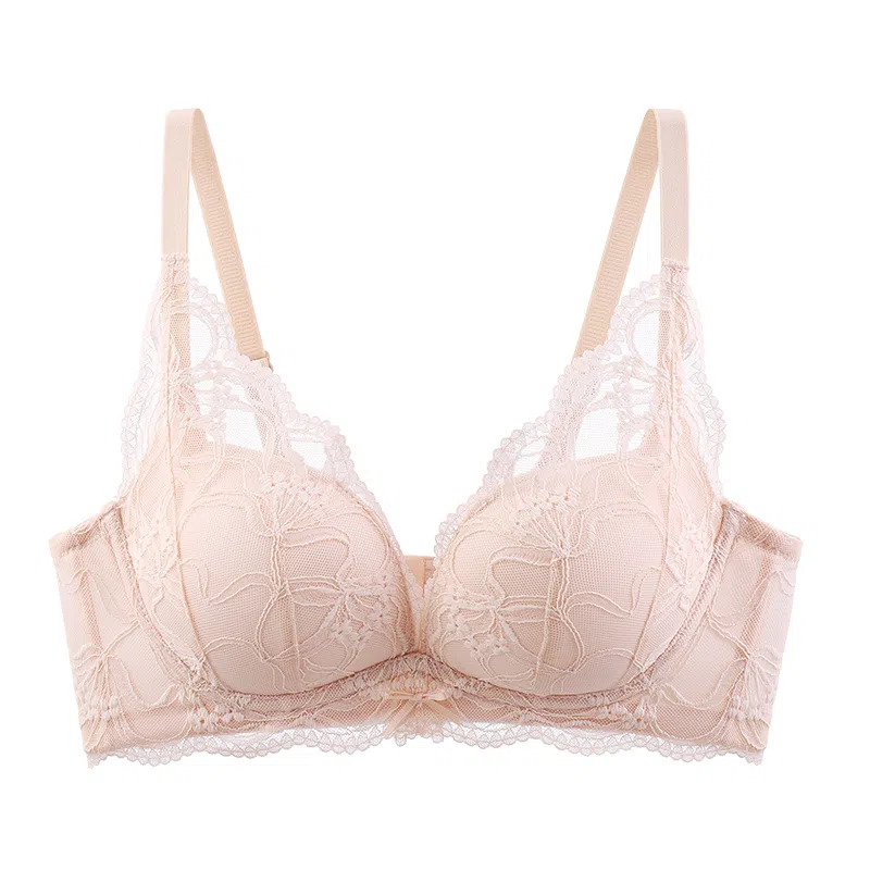 欧迪芬 性感蕾丝聚拢上托防下垂收副乳轻薄透气亲肤柔软小胸显大清凉感文胸 女款