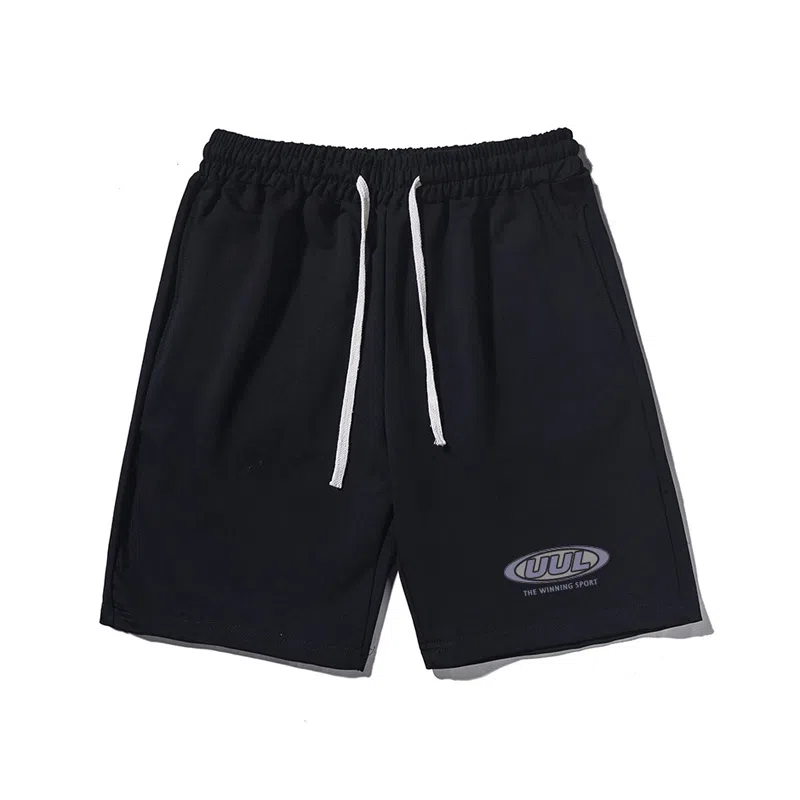 乱步 字母印花宽松运动风五分裤休闲短裤 男女同款