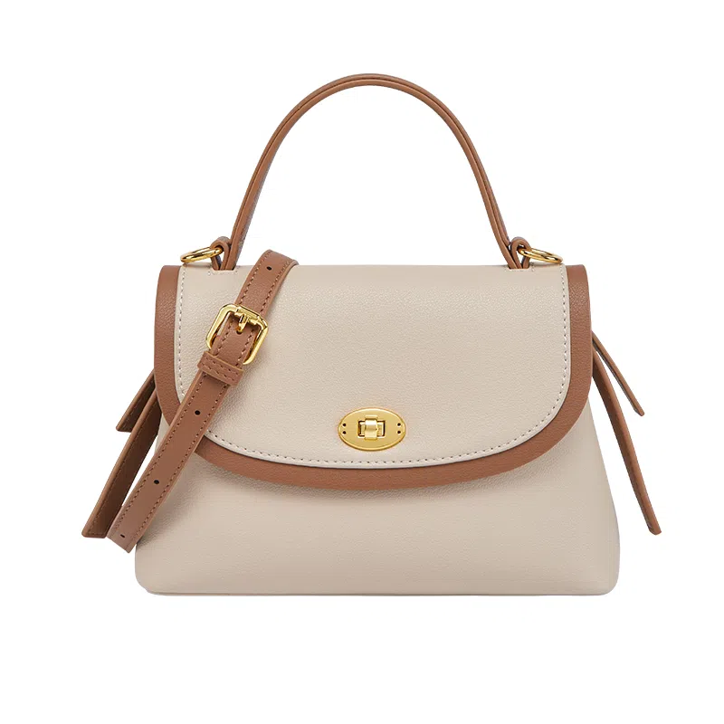 纳兰杜 时尚百搭气质高级感通勤妈妈款实用优雅 牛皮 小方包手提包 中号 女款 阿拉斯加白