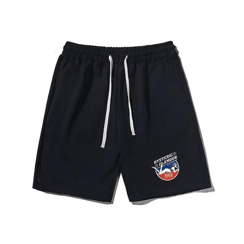 乱步 简约设计美式印花透气凉感宽松运动风青少年学生五分裤休闲短裤 男女同款