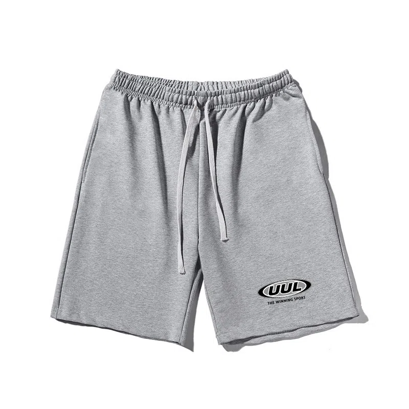 乱步 字母印花宽松运动风五分裤休闲短裤 男女同款