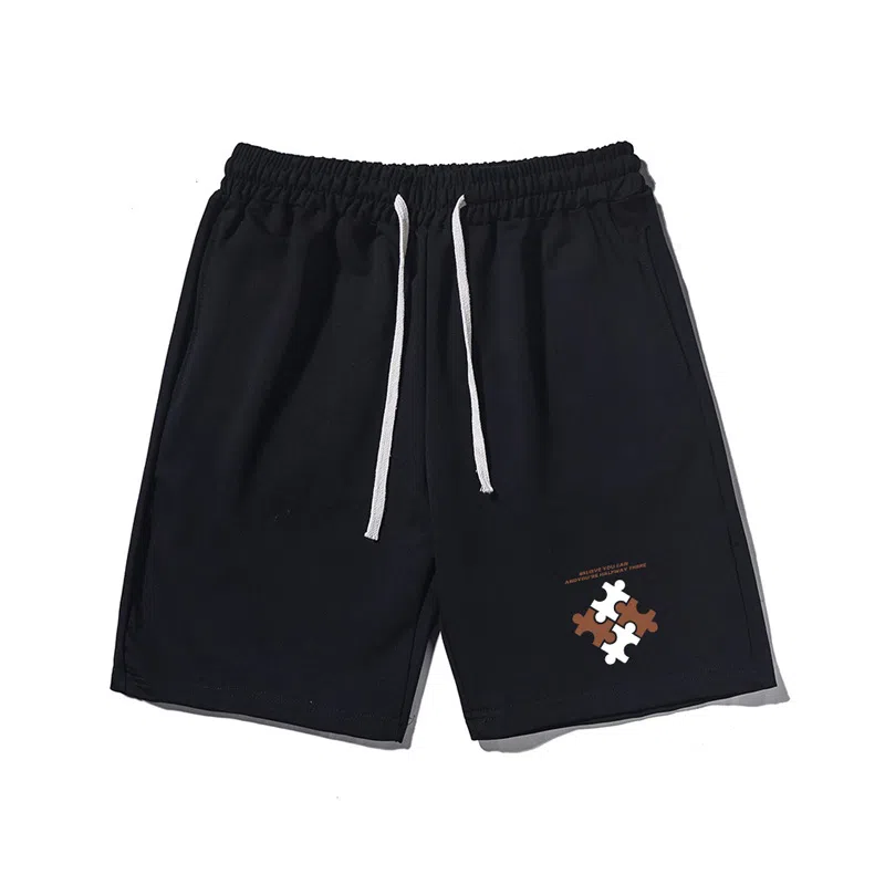 乱步 简约设计美式印花透气凉感夏日宽松运动风休闲短裤 男女同款