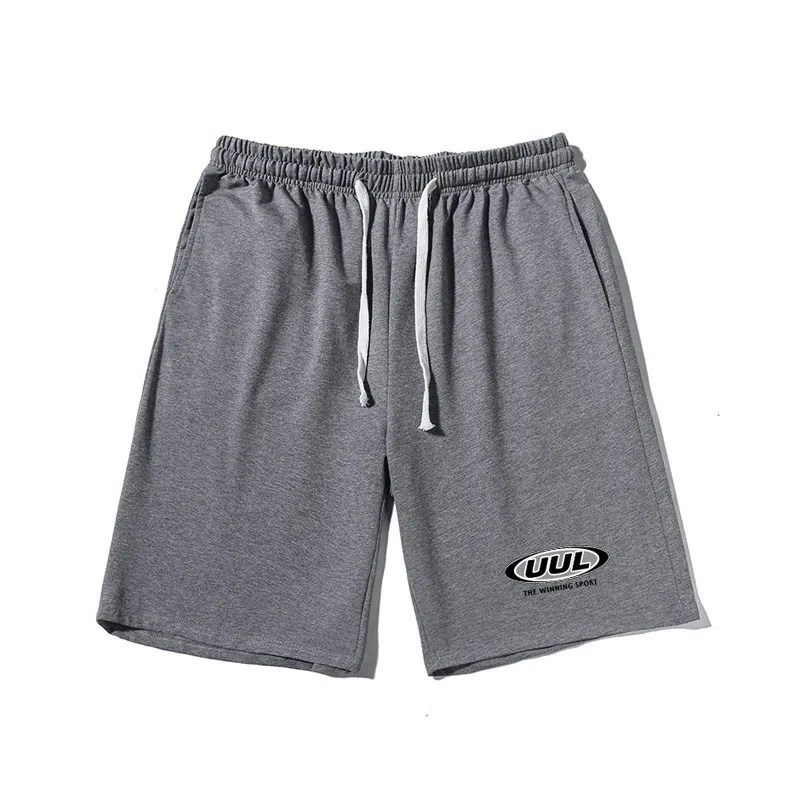 乱步 字母印花宽松运动风五分裤休闲短裤 男女同款