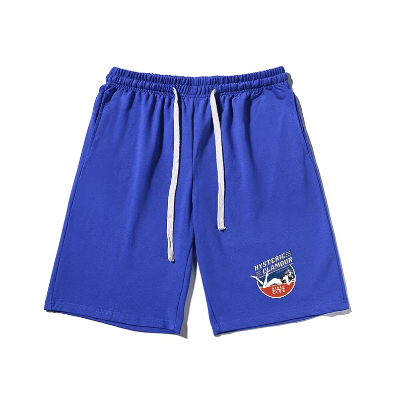 乱步 简约设计美式印花透气凉感宽松运动风青少年学生五分裤休闲短裤 男女同款