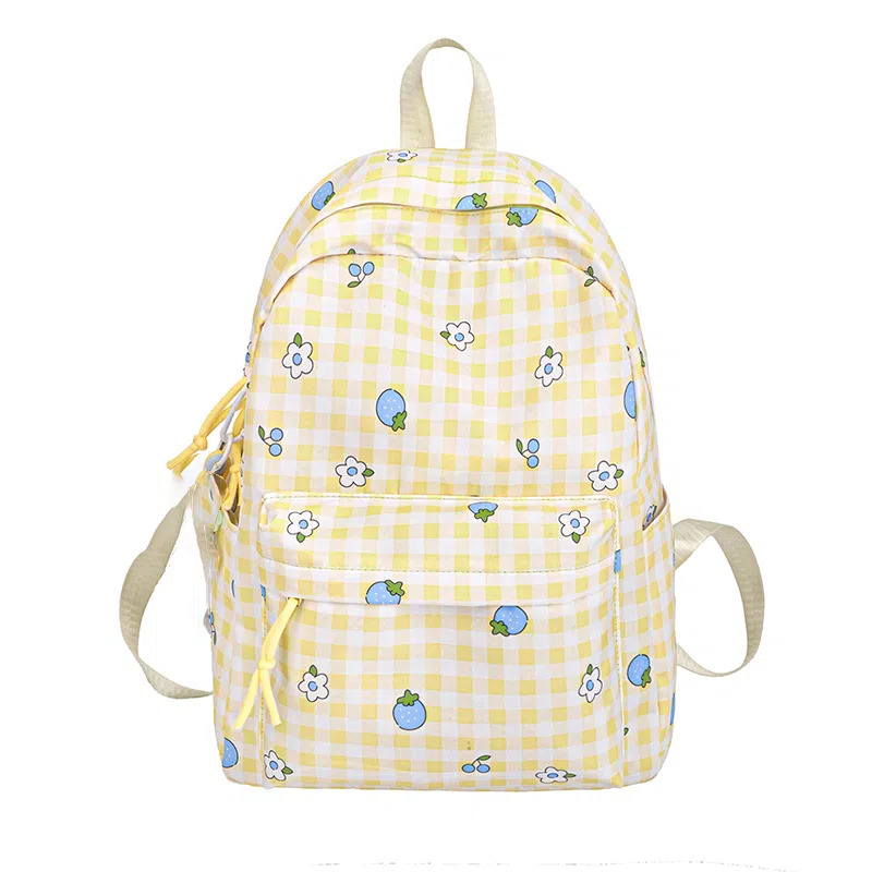 南潇湘 小清新休闲高颜值韩版百搭 尼龙 双肩包 常规 男女同款情侣款 浅紫色/浅蓝色/黄色/绿色/粉色