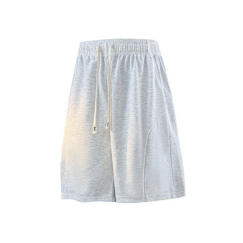 兰缪 美式日系高街复古简约设计基础款印花日常户外运动通勤山系潮流宽松清爽透气柔软百搭垂感直筒系带休闲短裤 男女同款