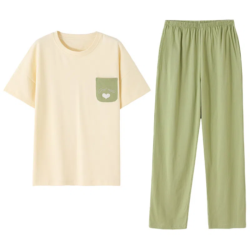 潞优野 短袖长裤薄款时尚舒适可外穿睡衣套装 女款