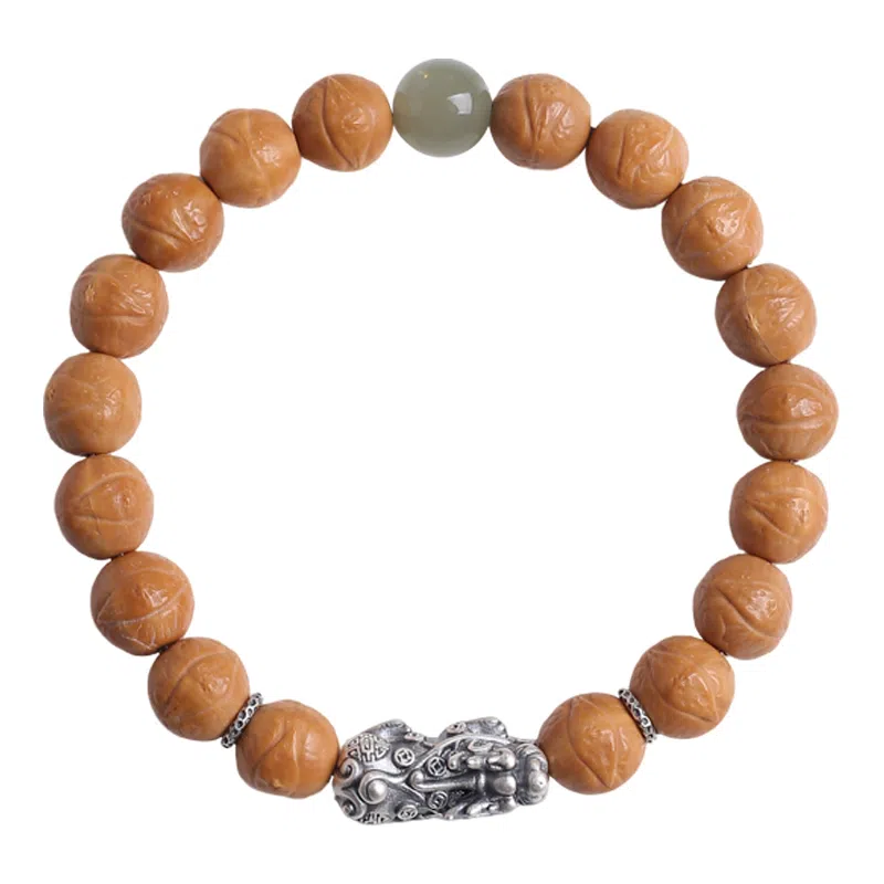 木盛缘 【凤眼  招财貔貅】雕刻佛珠单圈念珠文玩 猴头核桃 手串 男女同款情侣款
