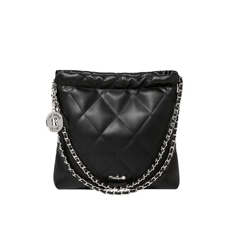 纳兰杜 休闲简约质感日常通勤时尚百搭 牛皮 单肩斜挎包 小号 女款 太空银/子夜黑/米白色