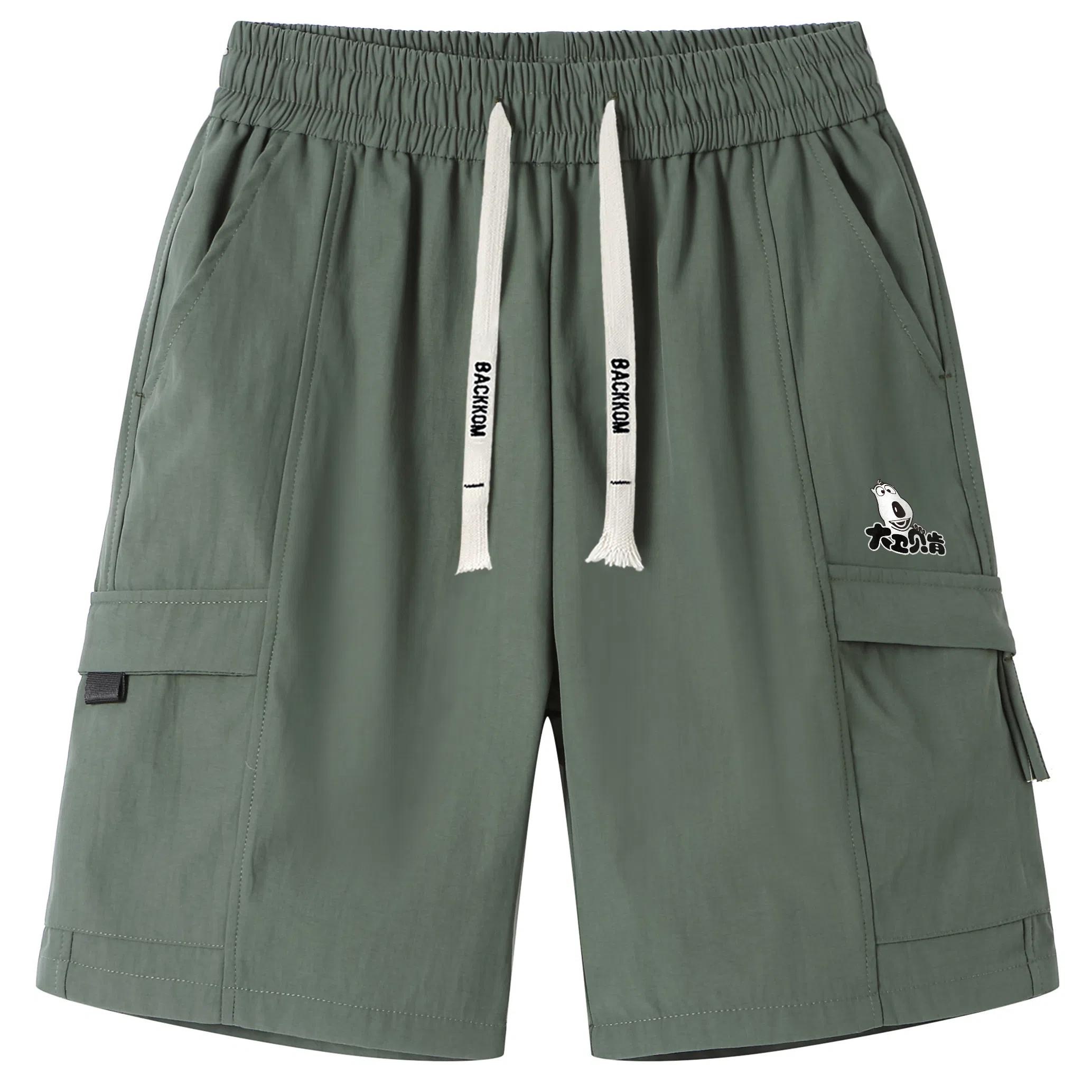 大卫贝肯 美式高街简约字母户外运动通勤宽松百搭潮流舒适个性直筒机能工装五分休闲短裤 男女同款