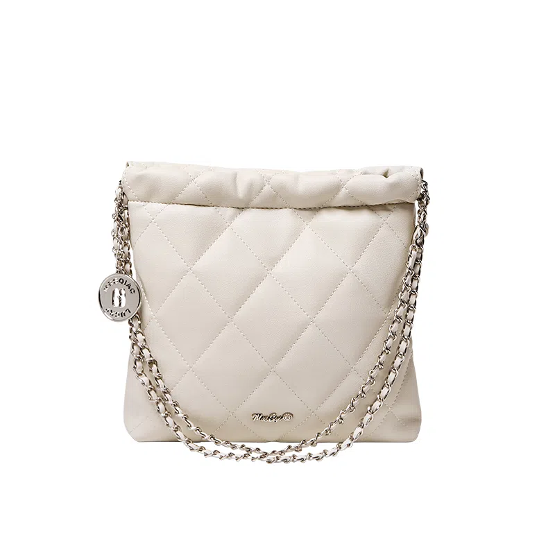 纳兰杜 休闲简约质感日常通勤时尚百搭 牛皮 单肩斜挎包 小号 女款 太空银/子夜黑/米白色