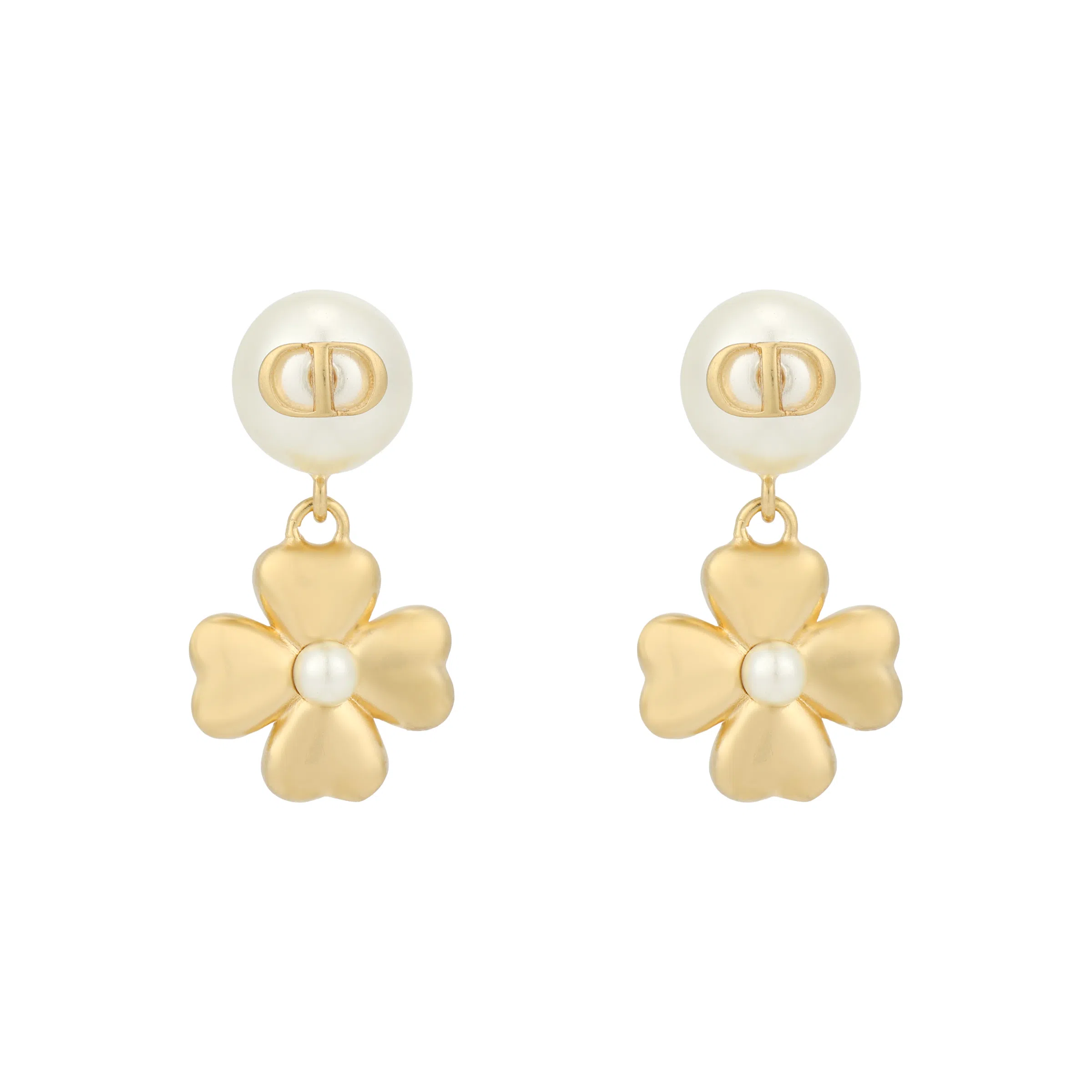 DIOR Four-Leaf Clover Earrings Gold