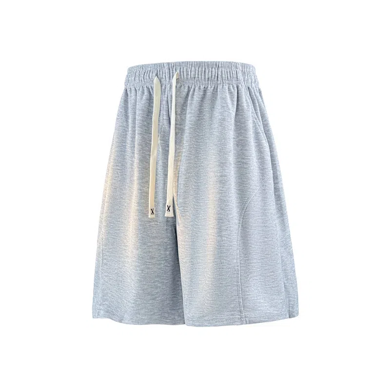 兰缪 美式日系高街复古简约设计基础款印花日常户外运动通勤山系潮流宽松清爽透气柔软百搭垂感直筒系带休闲短裤 男女同款